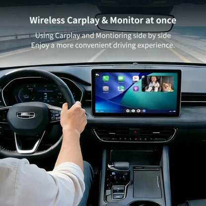 Wireless Carplay Baby Monitor Camera Adapter Rearview Incar Infant Pet Monitor Wired-To-Wireless Box Plug&Play for Car Backseat