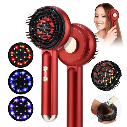 Electric Vibration Massage Comb Red Light Scalp Follicle Comb Head Acupuncture Points Oil Massager Anti-Hair Loss Device