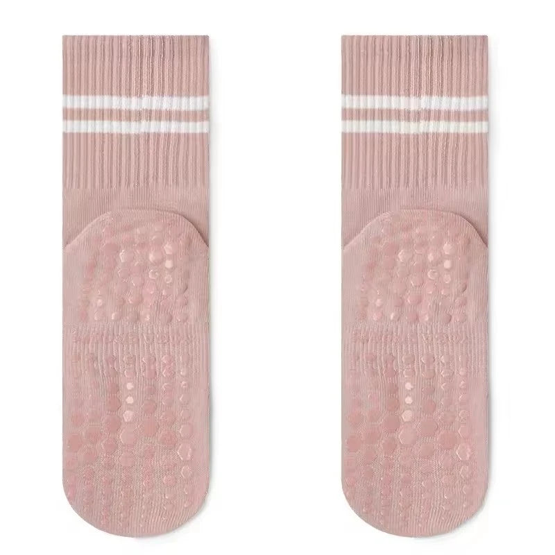 Women anti Slip Pilates Socks with Silicone Grips Non Skid Yoga Socks for Barre Ballet Dance Studio Workout Fitness Training