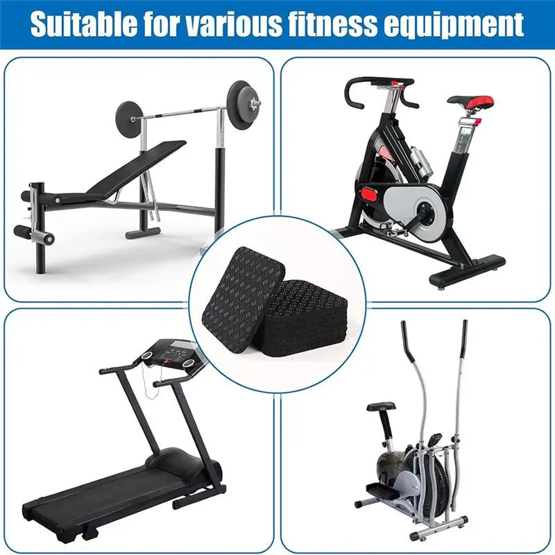 1B-8Pcs Treadmill Walking Pad, Silicone Non-Slip Noise Reduction Mat for Gym Accessories
