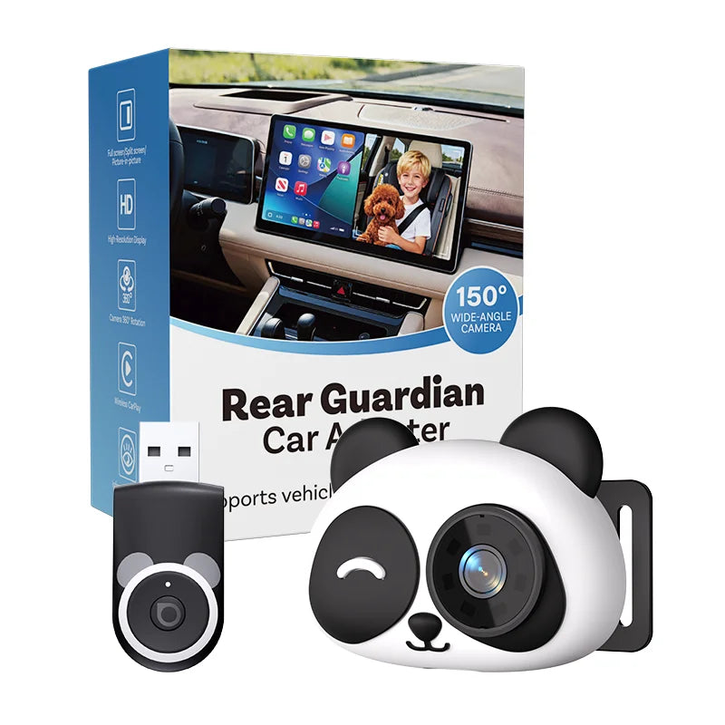 Wireless Carplay Baby Monitor Camera Adapter Rearview Incar Infant Pet Monitor Wired-To-Wireless Box Plug&Play for Car Backseat