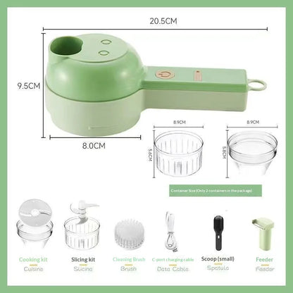 Wireless Electric Food Chopper Set, Handheld Multi‑Function Food Processor for Garlic, Meat Mincing, Peeling & Slicing Vegetable