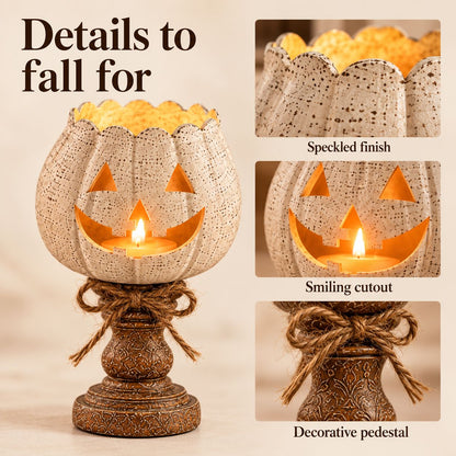 Lumkin Rustic Pumpkin Candle Holder