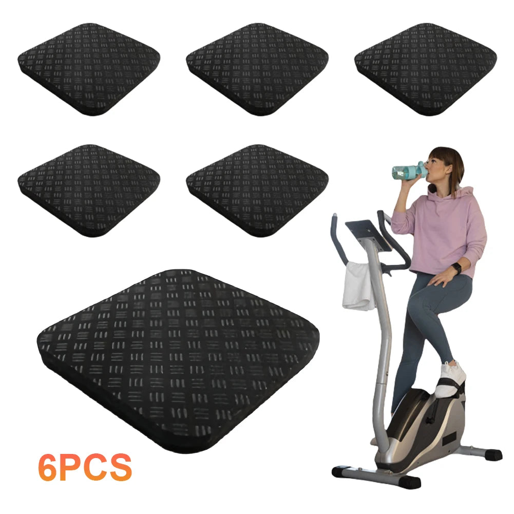 6Pcs Silicone Treadmill Mats Exercise Equipment Mats Multipurpose anti Vibration Pads Noise Reduction for Most Fitness Equipment