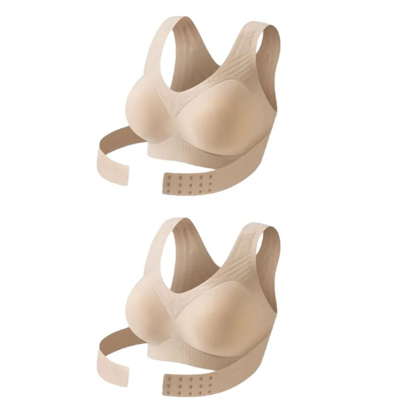 Wireless Posture Correction Bra for Women Seamless Push up Bralette with Cross Back Support for Daily Shaping Lingerie