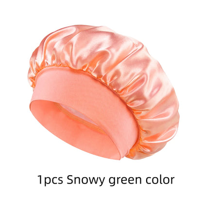 1/3/5/10 Pcs Mix Newly Silk Bonnet for Wide-Brimmed Sleeping Satin Hair Bonnets Soft Elastic Band for Women Men Curly Hair Use