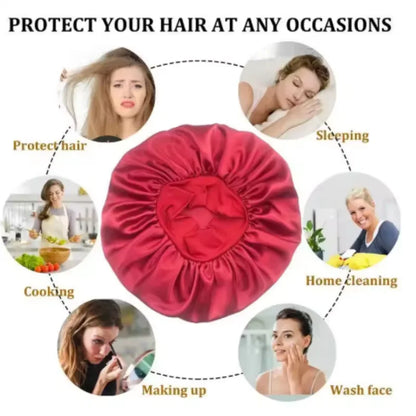 1/3/5/10 Pcs Mix Newly Silk Bonnet for Wide-Brimmed Sleeping Satin Hair Bonnets Soft Elastic Band for Women Men Curly Hair Use